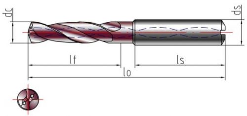 內(nèi)冷鉆頭，整體硬質(zhì)合金麻花鉆